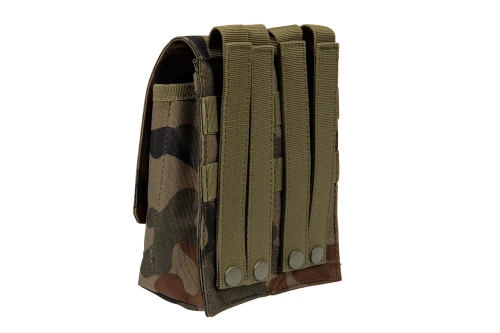 GFC Tactical - Dvojité pouzdro na zásobníky typu AK / AR - MOLLE - Nylon - vz. 93 PL Woodland - GFT-19-016371