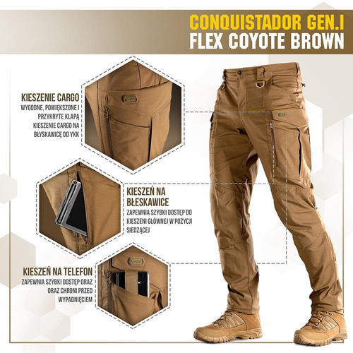 M-Tac - Taktické kalhoty Conquistador Gen. I Flex - Ripstop - Coyote - 20059017