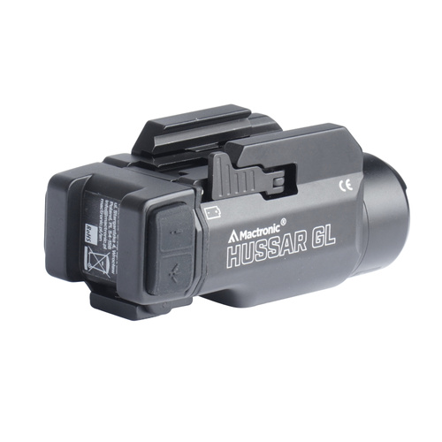 Mactronic - Taktická pistolová svítilna s laserem Hussar GL - 12270 cd - Černá - THG0011