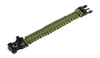 101 Inc. - Paracord náramek pro přežití s kompasem, teploměrem, píšťalkou a podpalovačem - 9" - OD Green - JYFPB02