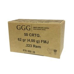 Puškové střelivo GGG .223 Rem 62 gr / 4,00 g FMJ - 50 nábojů - GPR12