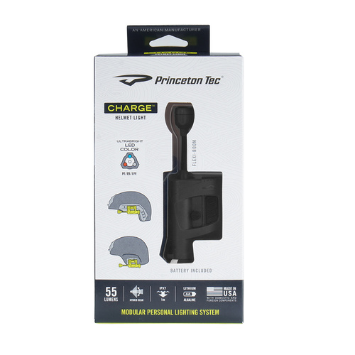 Princeton Tec - Charge MPLS LED svítilna na přilbu - 55 lumenů - červená / modrá / IR - černá - C-RBI-BK