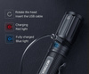 NEXTorch - LED taktická svítilna E52 C s baterií 4800 mAh - 3000 lm - černá - E52C