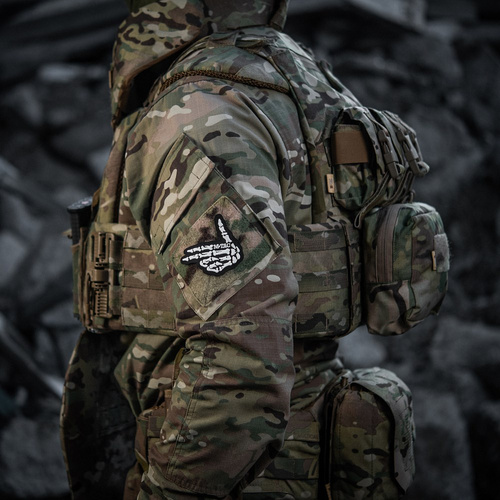 M-Tac - Nášivka s motivem kostlivce - výšivka - 500D Cordura - černá - 51375002