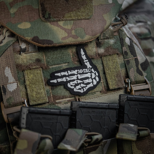 M-Tac - Nášivka s motivem kostlivce - výšivka - 500D Cordura - černá - 51375002