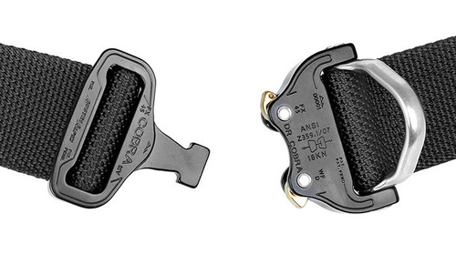 Bajonet - taktický opasek THIRDLINE - spona AustriAlpin COBRA D-RING 18kN - 45 mm - černá.