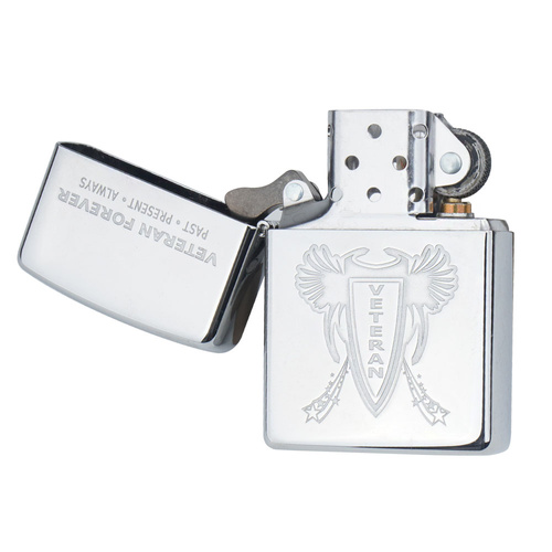 Zippo - Benzínový zapalovač Veteran Forever - leštěný chrom - Z28054