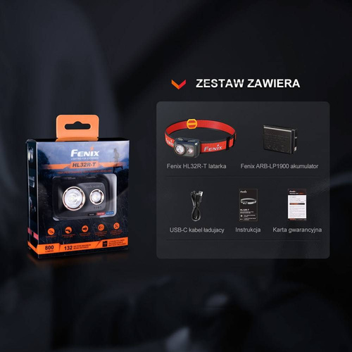 Fenix - HL32R-T LED čelovka - 800 lm - červená / černá - 039-548