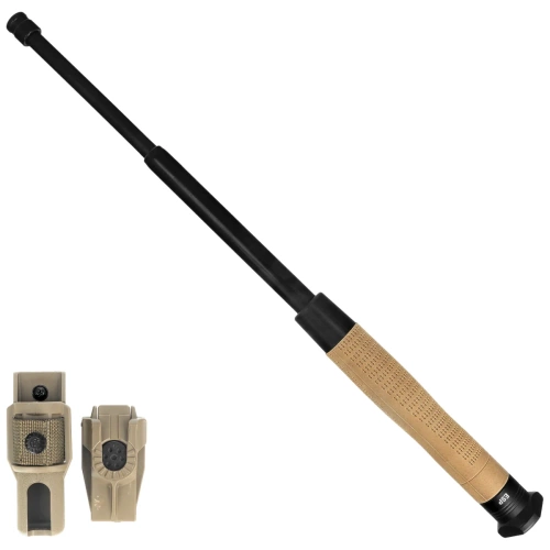ESP - Tvrzený ergonomický teleskopický obušek se snadným uzamčením Ergonomic Easy Lock - 18" - černý/khaki - ExBTT-18HE-KH BHT-54