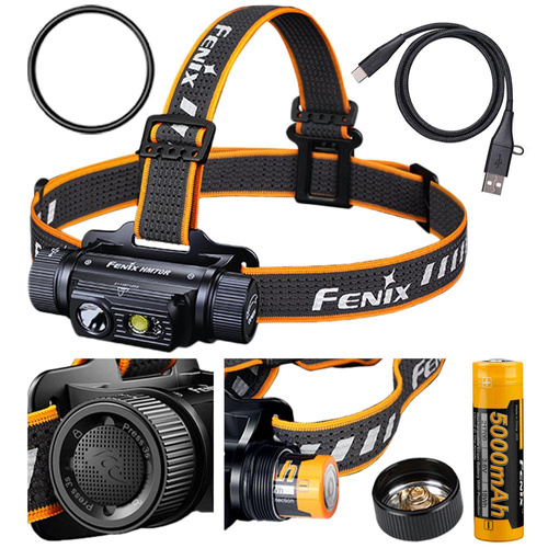 Fenix - Čelovka LED s dobíjecí baterií 5000 mAh - 1600 lumenů - HM70R