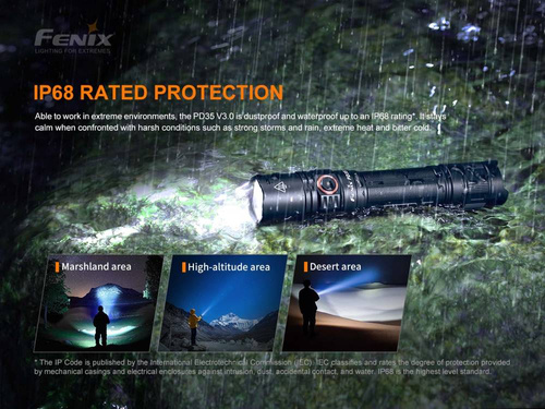 Fenix - taktická LED svítilna dobíjecí - 1700 lumenů - 2600 mAh - černá - PD35 V3.0 