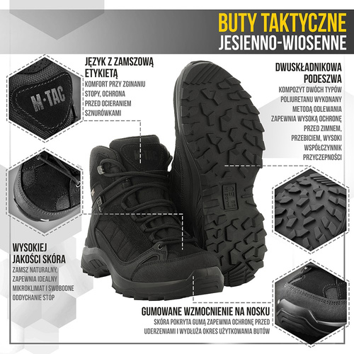 M-Tac - Podzimní-zimní taktická obuv - černá - 1JJ143/7TPLV