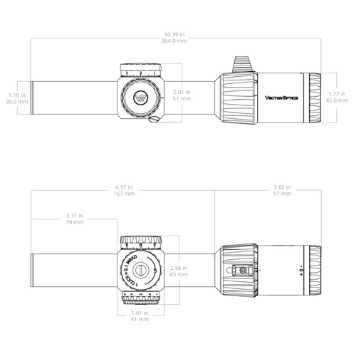 Vector Optics - LPVO Scope Tauron 1-6x24 SFP - VTA-9 MIL - Černá - SCFF-63