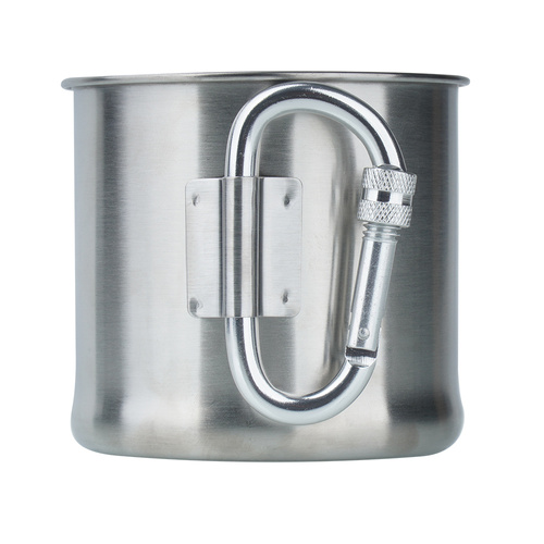 Mil-Tec - cestovní hrnek s karabinou - 500 ml - ocel - 14607900