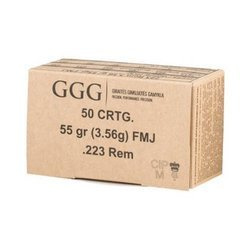 Puškové střelivo GGG .223 Rem 55 gr / 3,56 g FMJ - 50 nábojů - GPR11