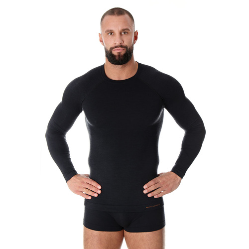 Brubeck - Active Wool Thermal Shirt Merino s dlouhým rukávem - Black - LS12820
