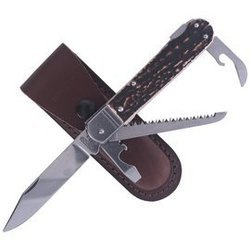 Mikov s.r.o. - Lovecký nůž Mikov Fixir Imit. Dear Stag - 4 čepele - kožené pouzdro - hnědá - 232-XH-4 KP