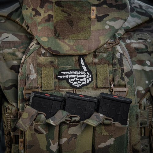 M-Tac - Nášivka s motivem kostlivce - výšivka - 500D Cordura - černá - 51375002