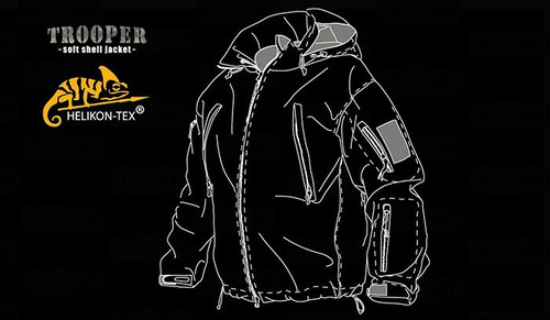 Helikon - Bunda Trooper Soft Shell - StormStretch® - Černá - KU-TRP-NL-01
