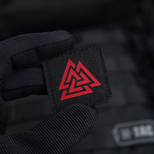 M-Tac - Laserem řezaná čtvercová nášivka Valknut - červená / černá - 51162233