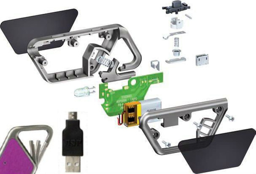 ASP - Sapphire USB LED hliníková dobíjecí svítilna - černá - 53600