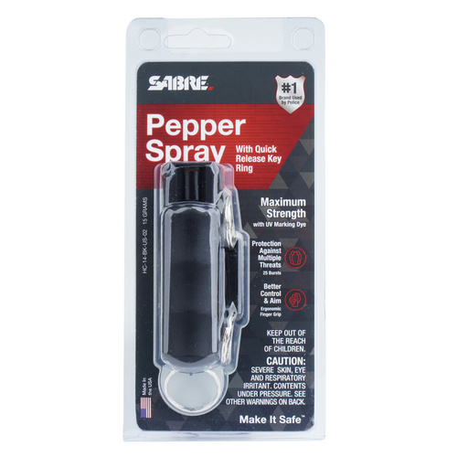 Sabre Red - Pepřový sprej na klíče QR - Proudový - 16 ml - HC-14-BK-US-02