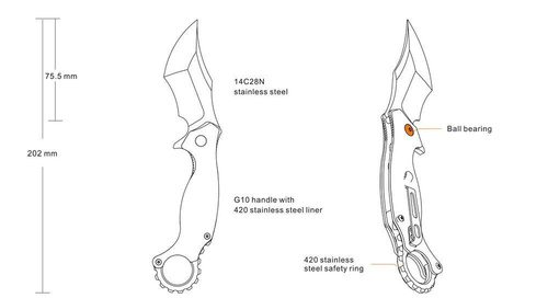 Ruike - Zavírací nůž P881-W - 340-040