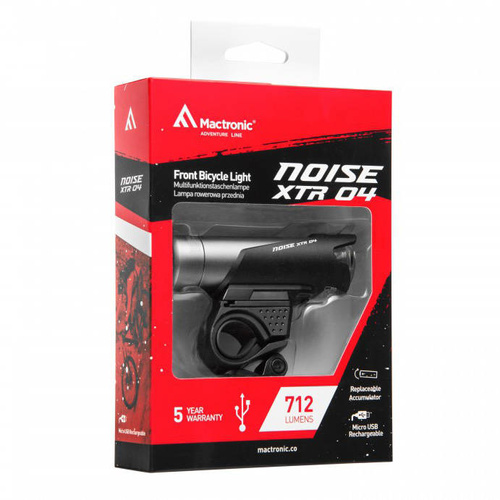 Mactronic - Přední LED dobíjecí světlo na kolo Noise XTR 04 - 712 lm - ABF0042