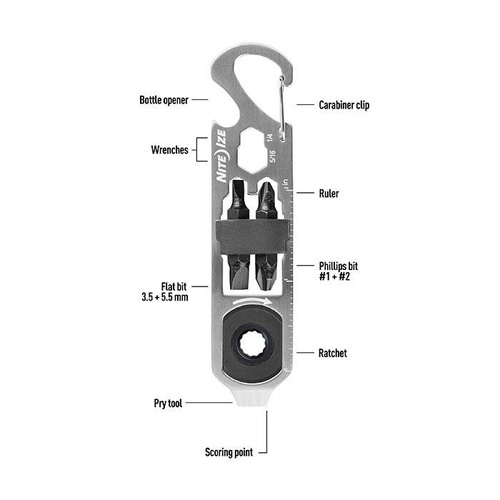Nite Ize - DoohicKey® Ratchet Key Tool - nerezová ocel - KMTRT-11-R3