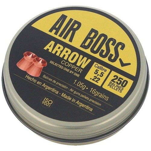 Apolo - Air Boss Arrow Copper Airgun Pellets - .22 / 5,5 mm - 250 ks - E30100