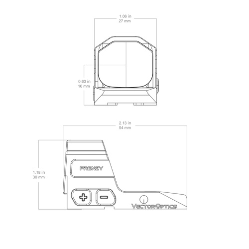 Vector Optics - Otevřený kolimátor Frenzy FA 1x20x24 - CZ P-10/Shadow 2 OR - Černá - SCRD-82