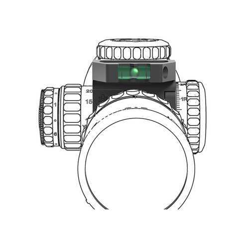 Vector Optics - Vodováha s lupou X-ACCU - 34 mm - černá - SCTR-02