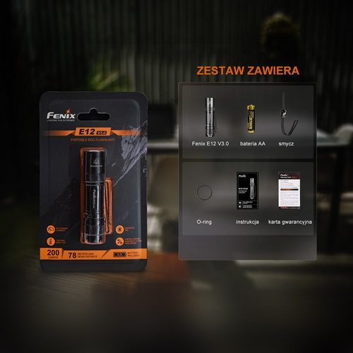 Fenix - LED svítilna E12 - 200 lm - černá - E12 V3.0