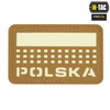 M-Tac - Nášivka s vlajkou a nápisem Polsko - Laserem řezaná - pixely/obdélník - Coyote / Fluo - 51007205