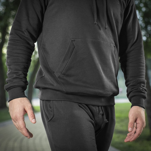 M-Tac - Bavlněná mikina s kapucí Raglan - černá - 20483002