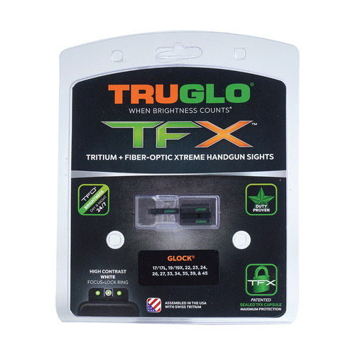TruGlo - Pistolová mířidla TFX - Glock 17/19 - nízký profil - bílý obrys - TG13GL1A