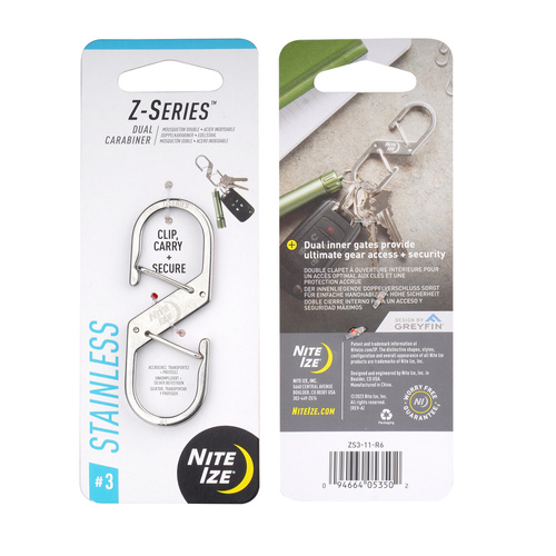 Nite Ize - Z-Series #3 Double Snap Hook - ocel - stříbrná - ZS3-11-R6