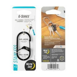 Nite Ize - G-Series™ #3 dvoukomorová karabina - ocel - černá - GS3-01-R6