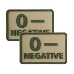 Helikon - PVC náplast - Krevní skupina - 0- NEG - Khaki - 2 ks