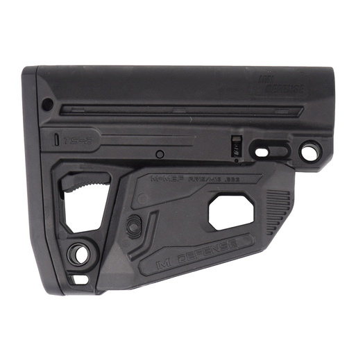 IMI Defense - Taktická pažba TS2 M16 / AR15 s patkou na zásobník a prodlouženou přetlačovanou deskou - Mil-Spec - černá - IMI-ZS107M