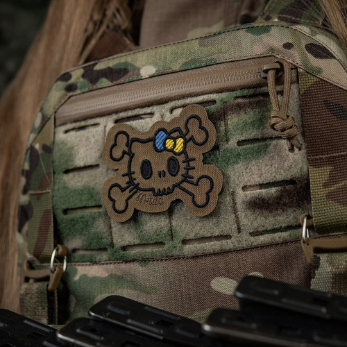 M-Tac - Kitty Contour Patch - výšivka - žlutá a modrá mašle - Coyote - 51386205