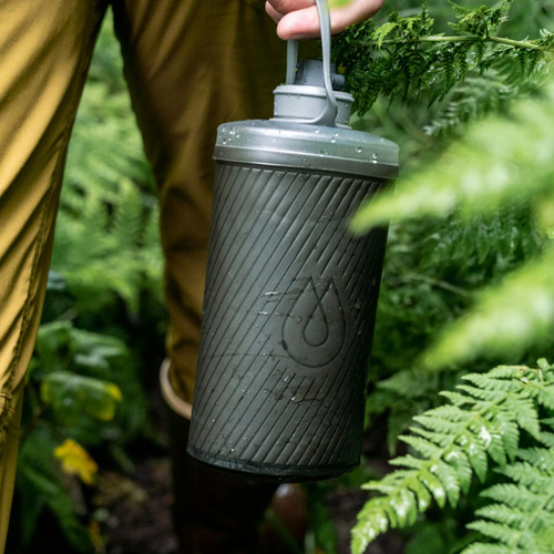 HydraPak - Měkká láhev na vodu Flux - TPU - 1500 ml - mamutí šedá - GF425M