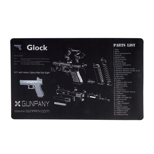 Gunpany - Podložka na čištění zbraní Glock - Černá - SCBM-02