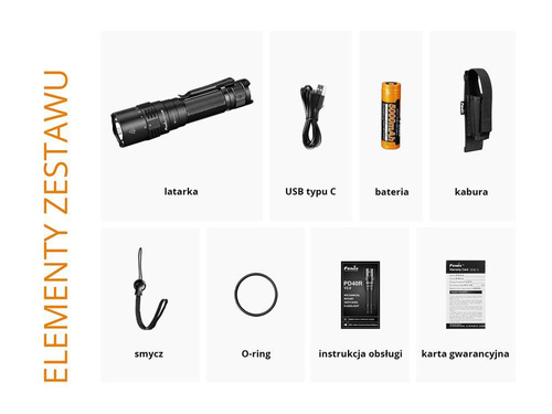 Fenix - LED svítilna - 3000 lumenů - 5000 mAh - černá - PD40R V2.0