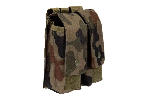 GFC Tactical - Dvojité pouzdro na zásobníky typu AK / AR - MOLLE - Nylon - vz. 93 PL Woodland - GFT-19-016371