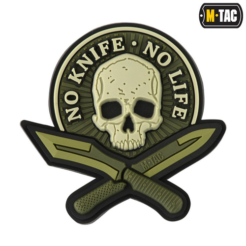 M-Tac - No Knife - No Life 3D PVC náplast - Olive - 51128001