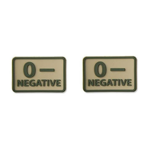 Helikon - PVC náplast - Krevní skupina - 0- NEG - Khaki - 2 ks