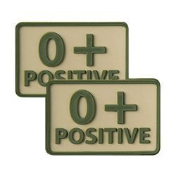 Helikon - PVC náplast - Krevní skupina - 0+ POS - Khaki - 2 ks