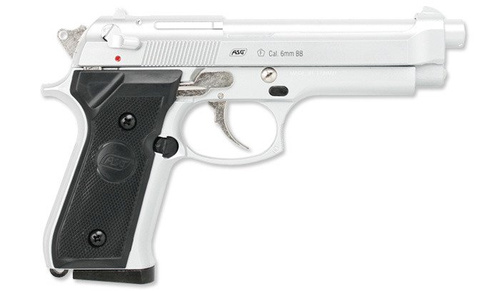 ASG - Replika pistole M92F - Hi Power - stříbrná - 11557