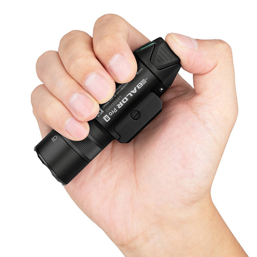 Olight - taktická LED svítilna s laserovým zaměřovačem BALDR Pro R - 1350 lumenů - zelený laser - černá barva
